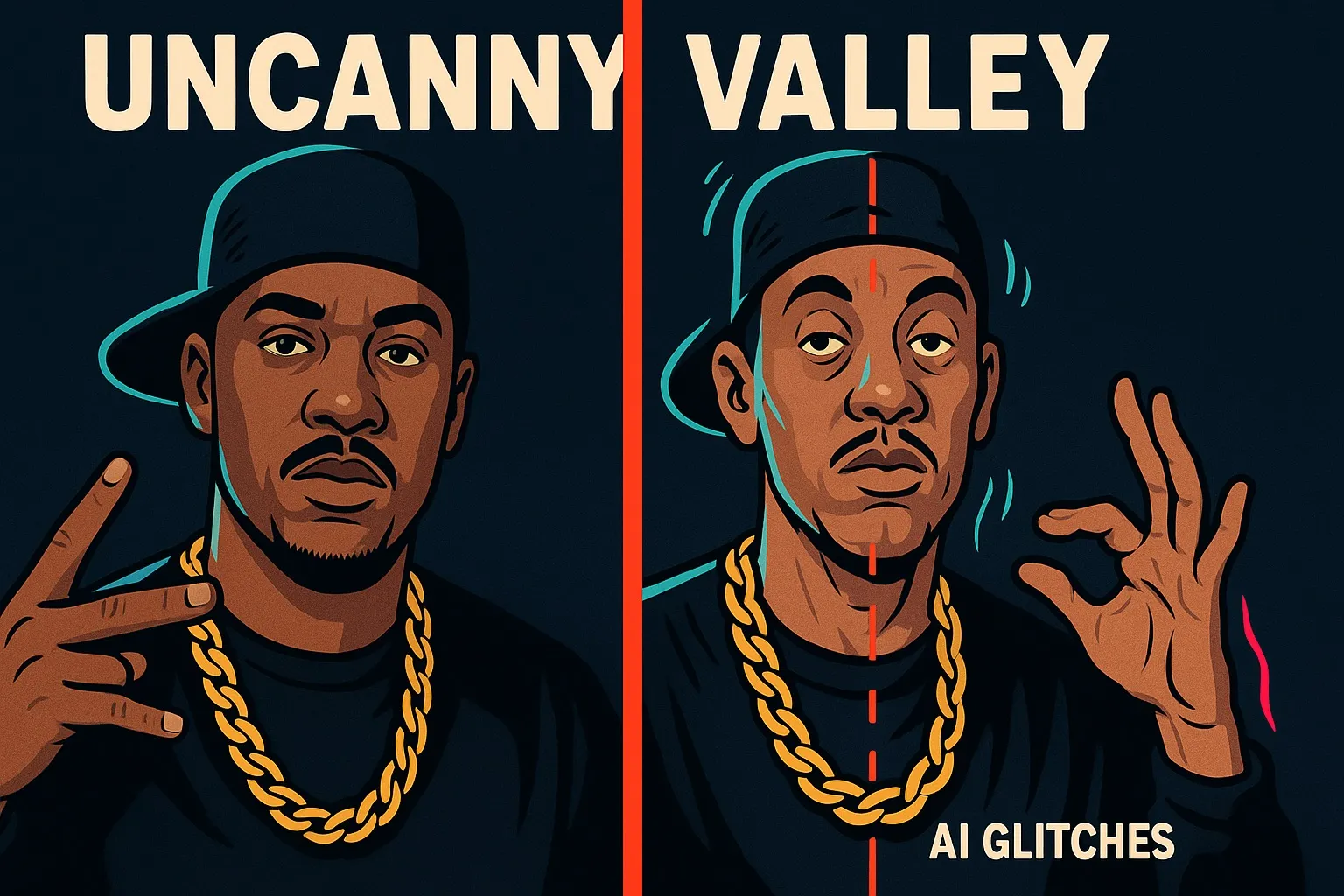 The uncanny valley effect in AI-generated music videos — when AI gets close to reality but not quite there